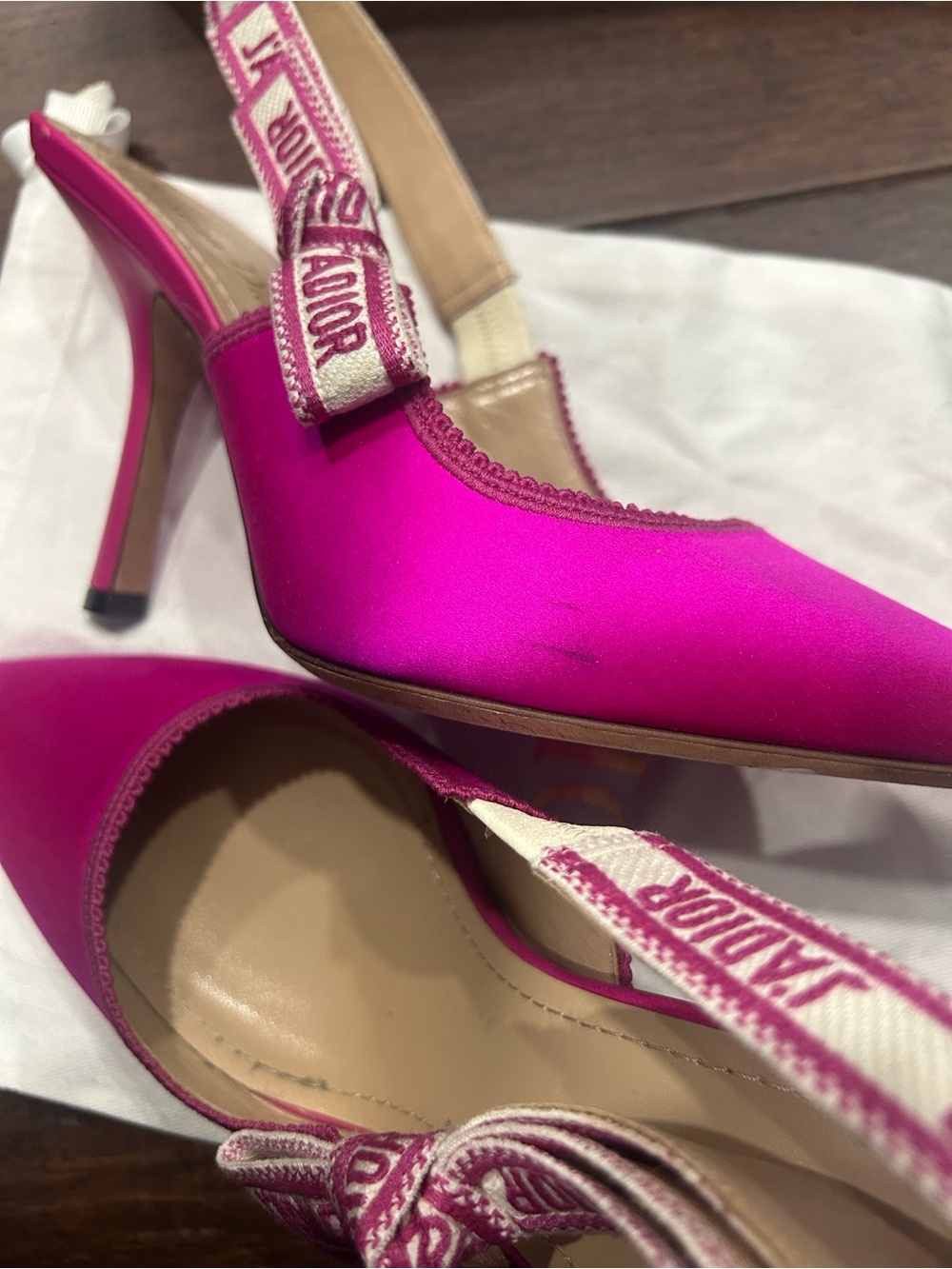 Dior J'Adior Fuchsia Pink Slingback Heels - Picture 5 of 8